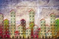 Public housing concept image painted on a concrete wall - I`m the copyright owner of the graffiti images used in this picture