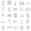 Public icons set, outline style Royalty Free Stock Photo