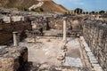 A public latrine, Remains of an Ancient City of Beit She`an. Beit She`an National Park in Israel