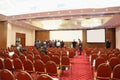 Public leaves hall in conference STOCK in RUSSIA Royalty Free Stock Photo