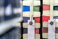 Public library bookshelf in library room Royalty Free Stock Photo