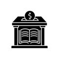 Public library donation black glyph icon