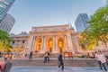 The Public Library and Fifth Avenue at sunset, Manhattan - New Y