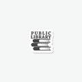 Public library icon sticker isolated on gray background Royalty Free Stock Photo