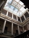 Public library Lima Peru columns and stained glass roof Royalty Free Stock Photo