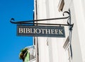 Public library road sign in Amsterdam Royalty Free Stock Photo