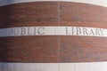 Public library sign centered Royalty Free Stock Photo