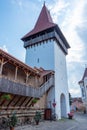 Public library at Turnul Forkesch tower in Romanian town Medias Royalty Free Stock Photo