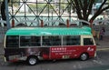 Public light bus in Hong Kong Central. Royalty Free Stock Photo