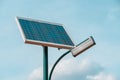 Public Light Post Powered By Solar Energy Royalty Free Stock Photo