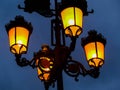 City street lights at 9pm Royalty Free Stock Photo