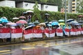 Public line road for passing coffin of ex prime minister of Singapore, Lee Kuan Yew.