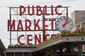 Public Market Center Neon Seattle Royalty Free Stock Photo