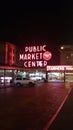 Public Market Center sign of Pike Place Market in Seattle, Washington, USA Royalty Free Stock Photo