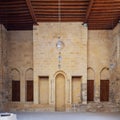 Public Mosque attached to Al-Muayyedi Bimaristan historic building, with Mihrab niche and bricks stone wall, Cairo, Egypt Royalty Free Stock Photo