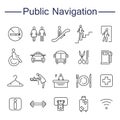 Public Navigation Signs Icons. Royalty Free Stock Photo
