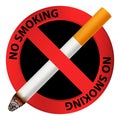 Public no smoking icon, realistic style