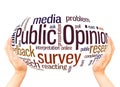 Public Opinion word cloud hand sphere concept Royalty Free Stock Photo