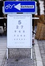 Public outdoor eyesight test board