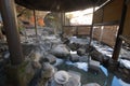 Public outdoor onset hot spring bathing area, Japan