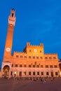 Public Palace with the Torre del Mangia in Siena, Tuscany, Italy