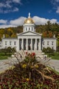 Public Park - Historic State House - Capitol in Autumn / Fall Colors - Montpelier, Vermont