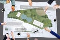 Public Park Layout Map Information Concept