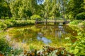 Public park near Royal Palace at sunny day in Oslo, Norway