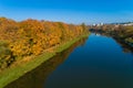 Public Park and River Neris in Vilnius, Lithuania. Autumn.