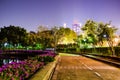 Public Park - Walkway at Benchakitti Park in the Night, Bangkok Thailand