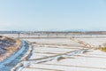 Public park with white snow Royalty Free Stock Photo