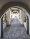 Public passage through castle in Cesky Krumlov Royalty Free Stock Photo