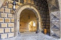 Public passage through castle in Cesky Krumlov Royalty Free Stock Photo