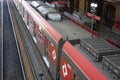 public passenger trains on Luz Station in Sao Paulo city Royalty Free Stock Photo