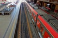 public passenger trains on Luz Station in Sao Paulo city Royalty Free Stock Photo