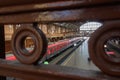 public passenger trains on Luz Station in Sao Paulo city Royalty Free Stock Photo