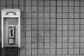 Public Pay Telephone - Black And White Royalty Free Stock Photo