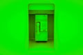 Public Payphone isolated on green background. 3d illustration