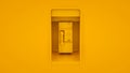 Public Payphone isolated on yellow background. 3d illustration