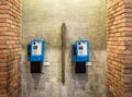 Public payphones on the wall Royalty Free Stock Photo
