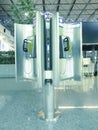 Public phone in airport Royalty Free Stock Photo