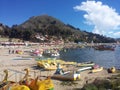 Public pier in Copacabana, Lake Titicaca, Bolivia.