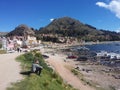 Public pier in Copacabana, Lake Titicaca, Bolivia.