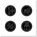 Public place signs glyph icons set Royalty Free Stock Photo