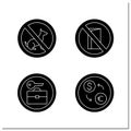 Public place signs glyph icons set Royalty Free Stock Photo