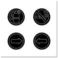 Public place signs glyph icons set Royalty Free Stock Photo