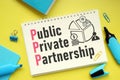 Public private partnership PPP is shown using the text Royalty Free Stock Photo