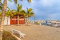 Public promenade in Puerto Calero port Royalty Free Stock Photo