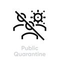 Public Quarantine icon vector editable line Group of People