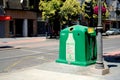 Public recycling bin in Granada, Spain Royalty Free Stock Photo